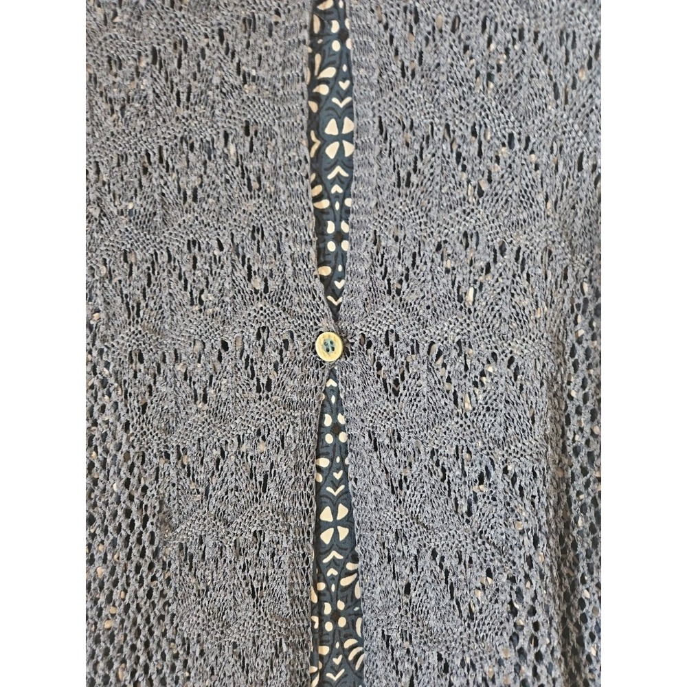 Navy Crochet Layered Women's Top with Cream Lining - Picture 6 of 9